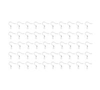DOITOOL 50Pcs DIY Earring Hooks Copper Ear Wires for Handmade Jewelry Making Silver Tone Jewelry Finding Earring Wire Hooks for Crafting Women’S