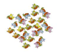 DOITOOL 50Pcs Easter Bunny Wooden Buttons Natural Durable Sewing Buttons for DIY Clothes Crafting Two Cartoon Rabbit Carrot Design for Shirts Sweaters Hats Scarves and Handmade Decorations