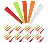 DOITOOL 50pcs Flat Golf Tees Plastic Small Training Accessory Can Be Doubled as Pitch Fork Tool Assorted Colour Golf Practice On-course Use Random Color