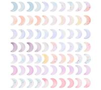 DOITOOL 50pcs Glass DIY Pendants Moon Shaped Jewelry Pendants for Jewelry Making Parts Pack Random Color