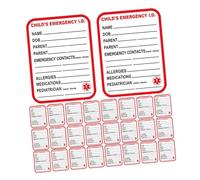 DOITOOL 50pcs Medical Alert Card Car Seat Tags Emergency Labels for Daycare Car Seat Tags for Emergency Medical Equipment Daycare Labels Sticker Red