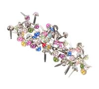 DOITOOL 50pcs Mini Round Brads DIY Pins Pearl Brads Journal Fastener Scrapbooking Crafting Use Scrapbook Making Crafts Small Decorative