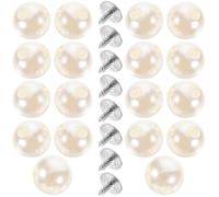 DOITOOL 50pcs No Sew Buttons Clothing Pearl Buttons Metal Plastic Beige Easy to Use Decorative for DIY Shirts and Sweaters