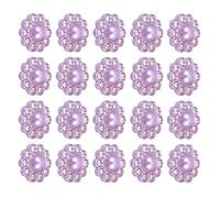 DOITOOL 50pcs Pearl Crystal Buckle DIY Buttons Decorative Rhinestone Buttons for Crafts Bouquet Flower Headband