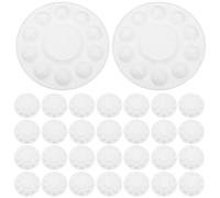 DOITOOL 50pcs Plastic Artist Paint Palette 6.5 Inch White Watercolor Painting Palette - Plastic Mixing Tray White Mixing Dish For Watercolor Painting Supplies