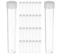 DOITOOL 50pcs Plastic Storage Tubes with Caps, Glitter Vial Containers, About 5g, for Pins and Needles, Organising Small Parts, Portable Plastic Craft Jars