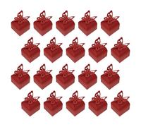 DOITOOL 50pcs Red Paper Candy Boxes with Hollow Butterflies Design, Decorative Wedding Candy Packing Boxes for Biscuits and Fruits, for Festival and Variety of Occasions