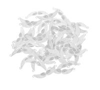 DOITOOL 50pcs Retro Diamond-set Jewelry Bookmark Charm Keychain Charm Fairy Wing Beads Cute Vintage Pendants Wing Shaped Earring Dangle Pendant Bead Silver Zinc Alloy