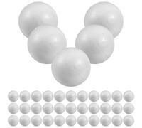DOITOOL 50pcs Round Polystyrene Balls for Craft Activities and Party Decoration, Solid White Craft Foam Spheres that Can Be Pinned and Sanded for DIY Projects