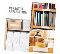 DOITOOL 50pcs Self-Adhesive Clear Label Pockets with Transparent Plastic Holders for Organizing Office School Storage Bins Drawers Shelves Mailbox File Cabinet Protecting Cards from Damage