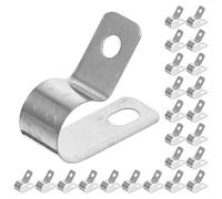 DOITOOL 50pcs Small Wire Cable Clamps Stainless Steel Cable Clips for Cord Management with Large Capacity and Damage Resistant Design for Neat and Orderly Wire Fixing