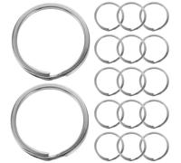DOITOOL 50pcs Stainless Steel Key Rings for DIY Crafts with Secure Closure and Flat Design, Round O-Shaped Metal Key Rings for Handmade Keychain Projects