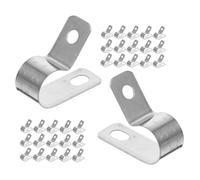 DOITOOL 50Pcs Thickened R-Shaped Wire Clips for Cord Management Sturdy Metal Cable Clamps Resistant to Fire and Overheat Easy to Install Small Wire Clamps for Organizing Electrical Cables