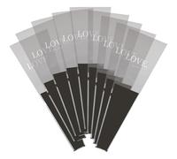 DOITOOL 50Pcs Two-Tone Flower Sleeves Single Rose Bouquet Wrap Bags for Valentine’S Day Floral Packaging, Black Love Print, Suitable for Wedding and Wrapping