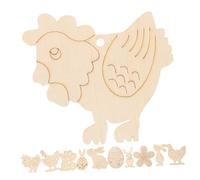 DOITOOL 50pcs Unfinished Easter Wood Slices for Crafts Polished Bunny Chick Egg Tulip Flower Cutouts DIY Painting and Dyeing Kit for Family and Easter Decorations