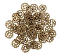 DOITOOL 50Pcs Vintage Alloy Steampunk Gear Charms Pendants for DIY Jewelry Making Antique Bronze Wheel Craft Accessories for Bracelets Necklaces