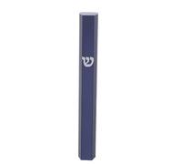 DOITOOL 5cm Aluminum Alloy Mezuzah Case Scroll Holder for Door Religious Blessing Traditional Judaica Home Decoration Blue Non-Punched Adhesive Back