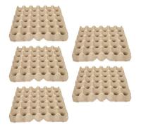 DOITOOL 5pcs 30-count Paper Pulp Egg Trays Egg Containers Bulk Cartons Beige Sturdy Not Easy to Break Or Deform Kitchen Storage
