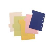 DOITOOL 5pcs A7 Mini Tabbed Binder Dividers with Index Pockets, Blank Pocket Divider Sheets for Discbound Notebooks, Office Meeting and College Organizer Accessories