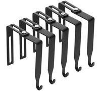 DOITOOL 5pcs Adjustable Iron Hooks for Hanging Clothes with Flexible Placement, Universal Small Cubicle Door Hooks in Black, Simple Design for Home Storage and Organisation