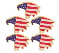 DOITOOL 5pcs Alloy American Flag Lapel Pin Set with Bald Eagle Design, Resisting Tarnish and Wear, Comfortable Fit, for 4th of July Party Decoration and Independence Day Celebration