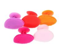 DOITOOL 5pcs Bath Brush Silicone Massage Brush Multi-Purpose Washing Face Massaging Heart Shape for Bath Adults Random Color