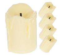 DOITOOL 5pcs Battery Operated LED Flameless Tealight Candle Lamps with Black Wick Plastic Material for Home and Bar Party Decorations, Long Time Use Flickering Candle Lights