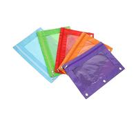 DOITOOL 5pcs Binder Document Bags Multi Functional Oxford Cloth Pencil Pouches Tear Resistant Binder Pockets for Office Home and Travel