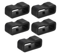 DOITOOL 5pcs Black Silicone Watch Band Fastener Rings Comfortable Flexible Watch Strap Retainer Loops Replacement Keeper for Smart Sport