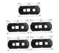 DOITOOL 5pcs Blank Cassette Tapes Audio Recording with Transparent Hard Protective Case Clear Sound Quality for Music Speech Teaching and Portable DIY Vintage Projects