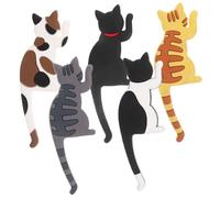DOITOOL 5pcs Cute Cat Magnetic Hooks Flexible Creative Refrigerator Magnets for Kitchen Organization Cartoon Fridge Accessories for Home and Practical Hanging