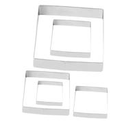 DOITOOL 5pcs Cute Cookie Molds Biscuit Cookie Cutters Square Reusable Steel for and Bakeware Number Shaped Geometric Mould Baker Tool Molds Pastry Silver