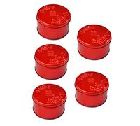 DOITOOL 5pcs Decorative Tinplate Candy Box Small Peony Round Wedding Favor Holder for Birthdays and Festivals
