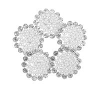 DOITOOL 5Pcs Delicate Zinc Alloy Crystal Coat Buttons Sparkly Knitting Buttons with Sewing for Jackets Elegant Replacement for Coats Round Bright White