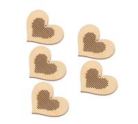 DOITOOL 5Pcs DIY Cross Stitch Wood Plates for Pendant Making Durable Odor Wooden Chips with Fine Workmanship Creative Craft Supplies for Beginners and DIY Lovers
