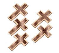 DOITOOL 5Pcs DIY Cross Stitch Wooden Chip Boards for Handmade Embroidery Projects Durable Mini Wood Plates for Crafting Unique Gifts and Decorations