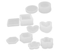 DOITOOL 5pcs DIY Silicone Resin Box Molds with Lid Creative Storage Container Moulds for Epoxy Jewelry Coaster Flower Pot Ashtray Pen Candle Soap Holder Non-Stick Silicone for Home