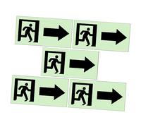 DOITOOL 5pcs Glow the Dark Direction Indicator Stickers Removable Arrow Floor Guide Decals for Safe Exit Public Places Easy to Apply Without Residue Each