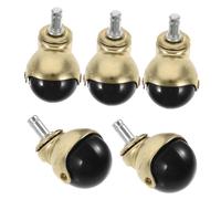 DOITOOL 5pcs Gold Swivel Furniture Caster Wheels for Office Chairs Desk Chair Replacement Castors Smooth Quiet Rolling Compatible with Hardwood Carpet Tile Laminate