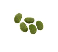 DOITOOL 5PCS Imitation Moss Rocks Artificial Stones for Bonsai Decoration Vivid Green Flocking Covered Garden Ornaments for Indoor Fairy Gardens and Terrariums