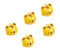 DOITOOL 5pcs Large Tiger Shape Iron Bells DIY Craft Charms Pendant Set, Creative Jingle Bell Accessories for Jewelry Making and Keychain Decoration, Asian Zodiac Tiger Theme