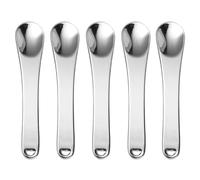 DOITOOL 5pcs Mini Cosmetic Spatulas for Sampling Beauty Products and Even Application, Zinc Alloy Face Cream Applicators in Silver, for Travel and DIY Cosmetic Products