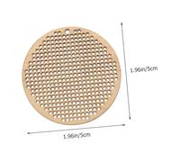 DOITOOL 5Pcs Mini Cross Stitch Wood Chips DIY Pendant Craft Boards Round Durable Wooden Base for Beginners Handmade Gift Decoration