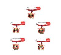 DOITOOL 5pcs Multi-Purpose Baby Safety Brooches for Clothes and Diapers with Smooth Surface and Not Easy to Fall, Red Fabric Pins Suitable for Infants and Newborns Random Color