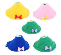 DOITOOL 5pcs Parrot Neck Collar Anti-biting Protective Collar, Polar Fleece and Linen, for Wound and Preventing Scratching, Pet Accessory