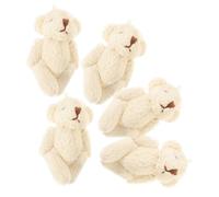 DOITOOL 5pcs Pearl Velvet Jointed Bear Doll Accessories Diy Hats Gloves Scarves for Tiny Bear Decor Craft Supplies