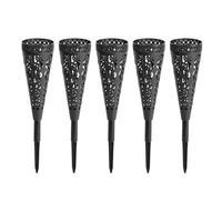DOITOOL 5Pcs Plastic Cone Cemetery Flower Vases Hollow Grave Inserted Buckets for Graveside Memorial Lawn Decoration