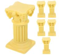 DOITOOL 5Pcs Resin Roman Pillar Statues Pedestal Stand Nordic Style Photo Props Home Decor Wedding Table Display Ancient Rome Monuments Figurines