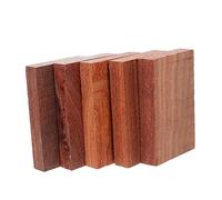 DOITOOL 5PCS Small Leaf Red Sandalwood DIY Blocks for Ring Making Earrings Necklaces Durable Hardwood Squares Craft Unfinished Wood Ornament