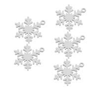 DOITOOL 5Pcs Stainless Steel Christmas Tree Snowflake Pendants for Jewelry Making Durable Pet Tags for Dogs and Cats Charming Holiday Designs Easy to Attach Versatile Use